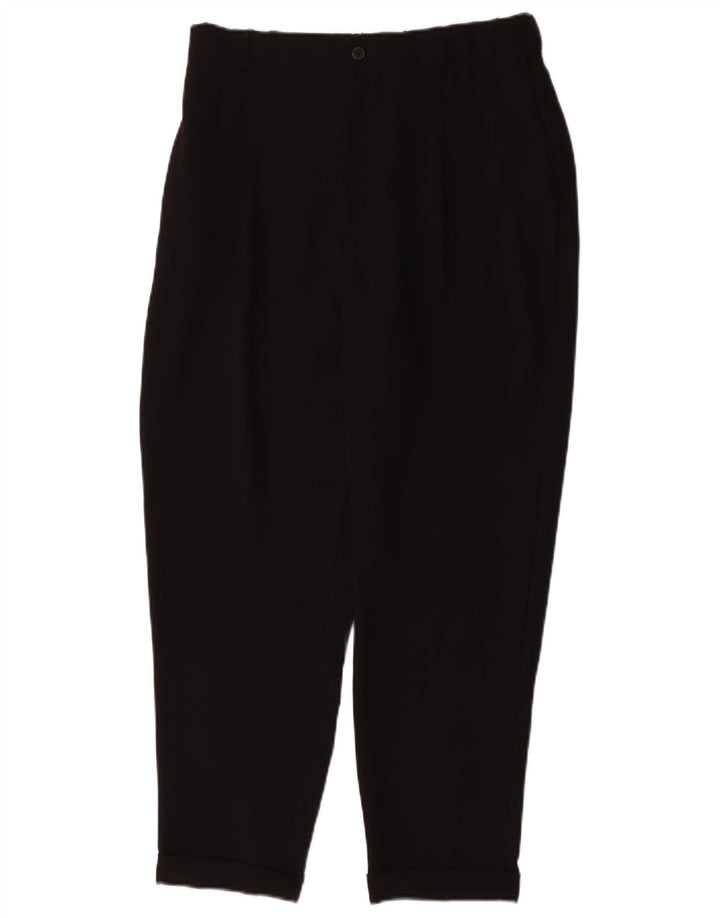 Pantaloni corti a vita alta da donna Zara grandi W32 L25 poliestere nero