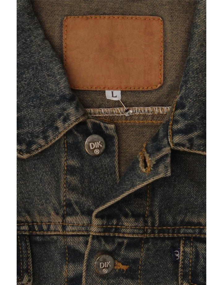 Giacca di jeans da donna vintage UK 16 grande cotone blu navy