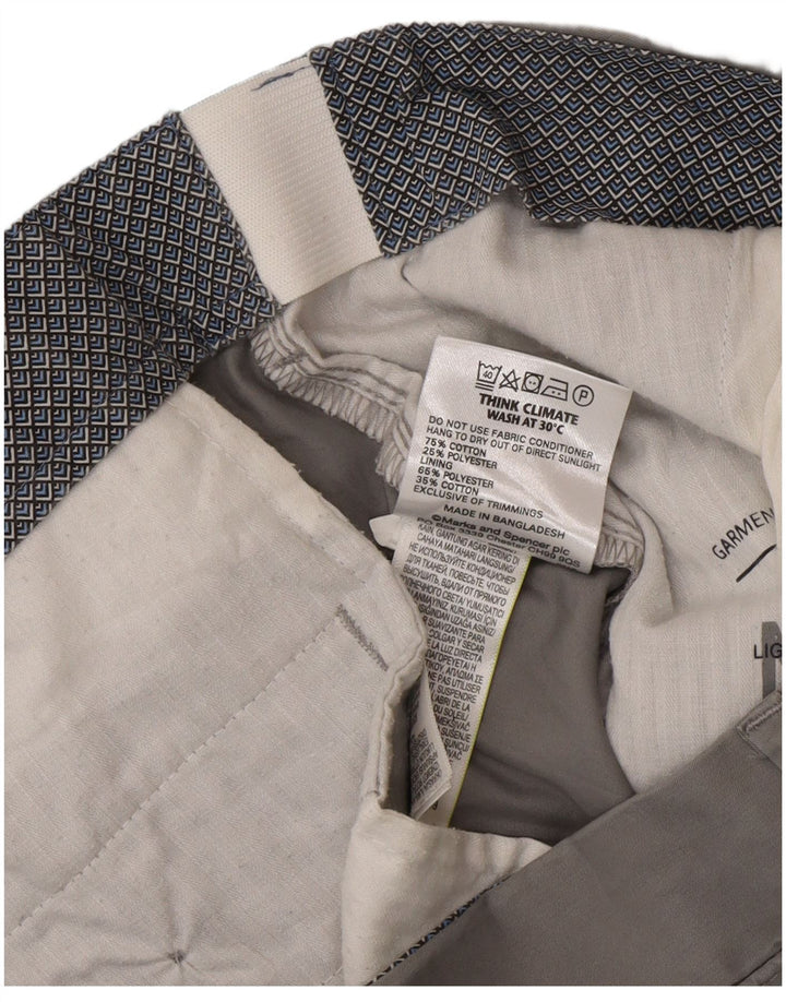 Pantaloni chino regolari da uomo Marks & Spencer W36 L31 cotone grigio