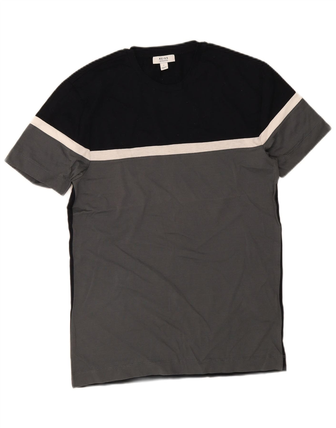 T-shirt da uomo Reiss Top Small in cotone color block grigio