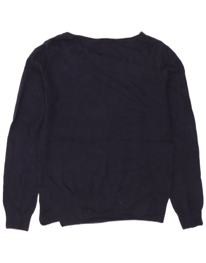 BARBOUR Maglione da donna con scollo a barca con grafica UK 10 Small Lana blu navy