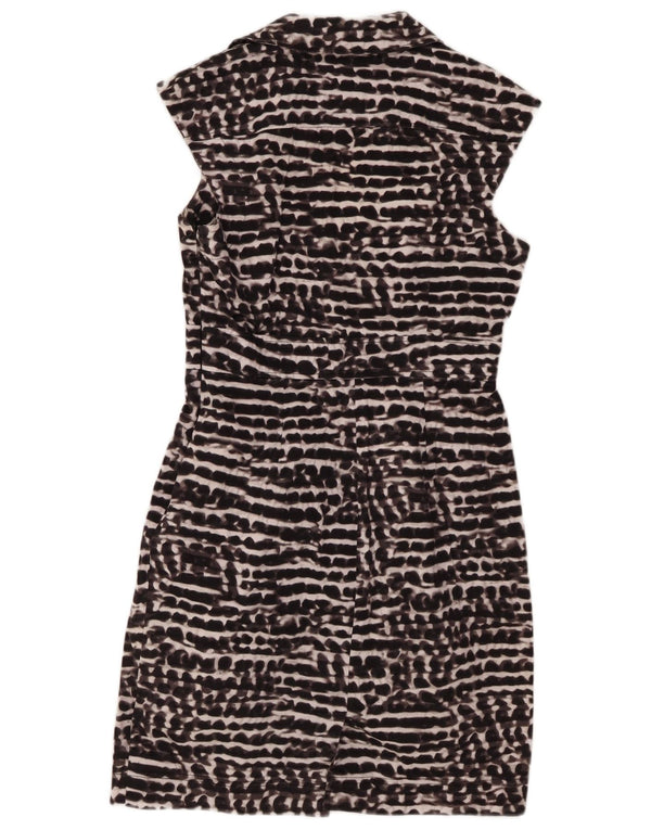 CALVIN KLEIN Abito tubino senza maniche da donna UK 10 Piccolo nero chiazzato