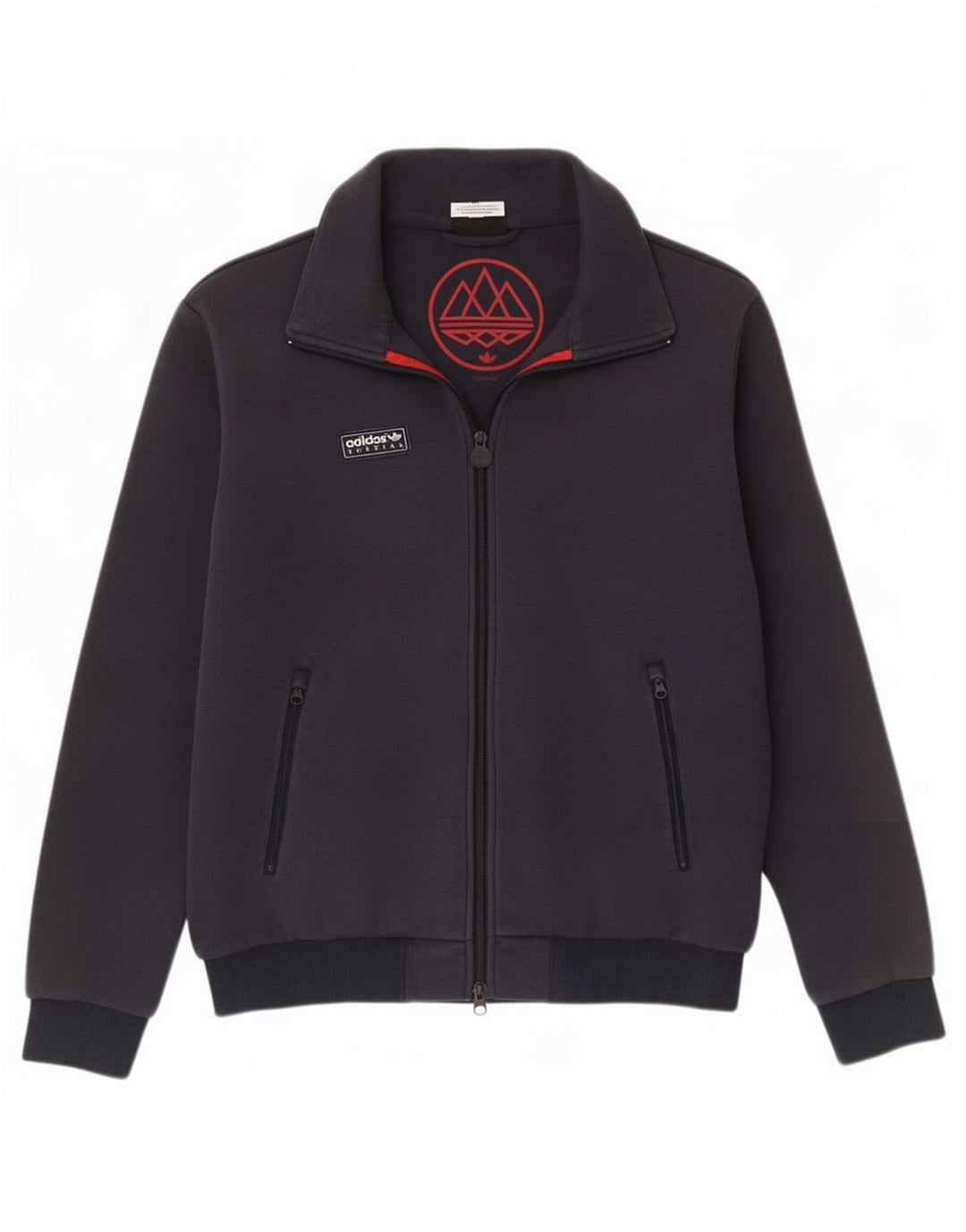 Giacca da ginnastica da uomo Adidas, giacca media, in cotone color block blu navy