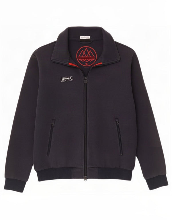 Giacca da ginnastica da uomo Adidas, giacca media, in cotone color block blu navy