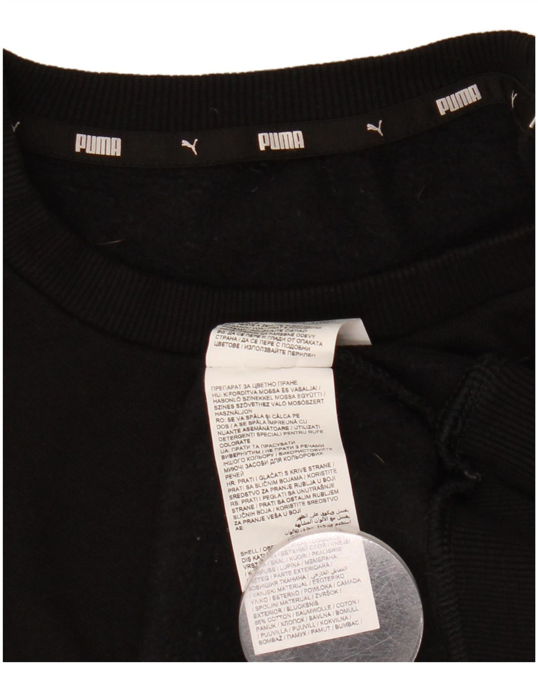 Felpa grafica da uomo Puma Maglione piccolo cotone nero