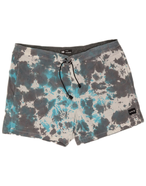 Pantaloncini da bagno da uomo Hurley XL in poliestere tie-dye grigio