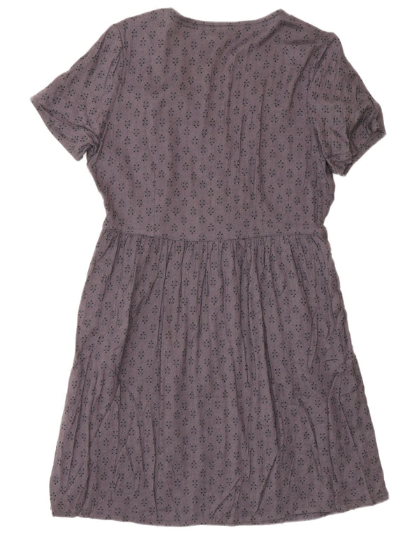 Abito a trapezio da donna Fat Face UK 12 Viscosa geometrica viola medio