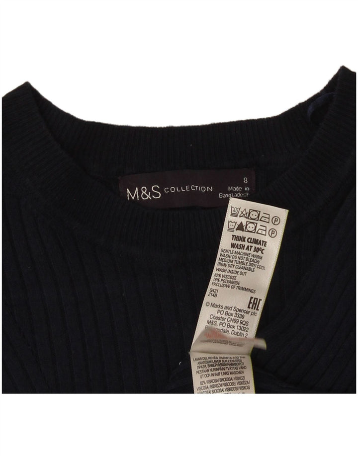 Maglione maglione con scollo a barca da donna Marks & Spencer UK 8 piccolo blu navy