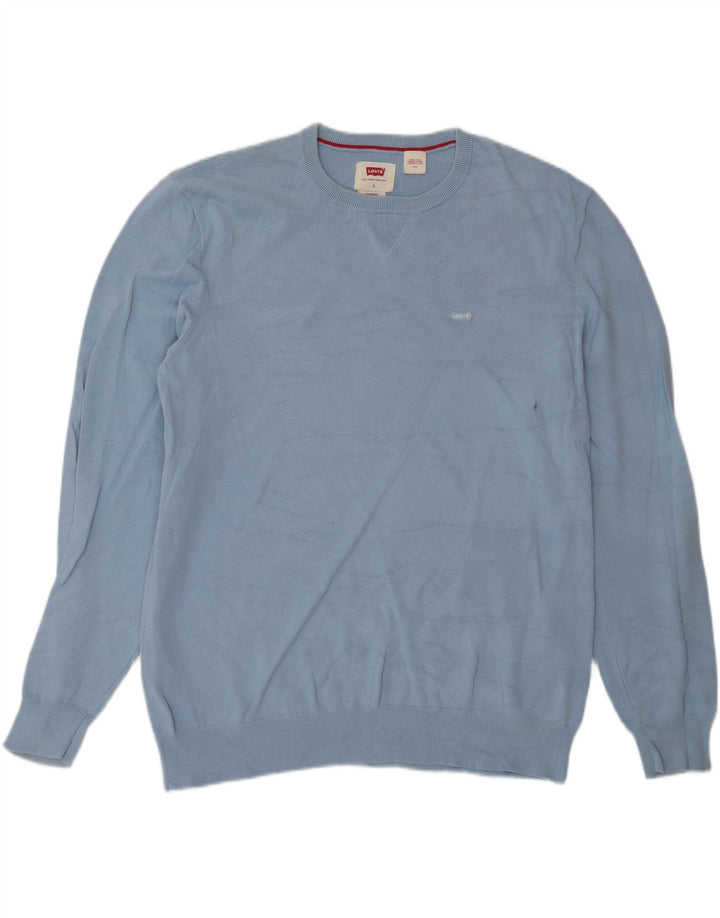 Levi's Uomo Maglione Girocollo Maglione Grande Cotone Blu