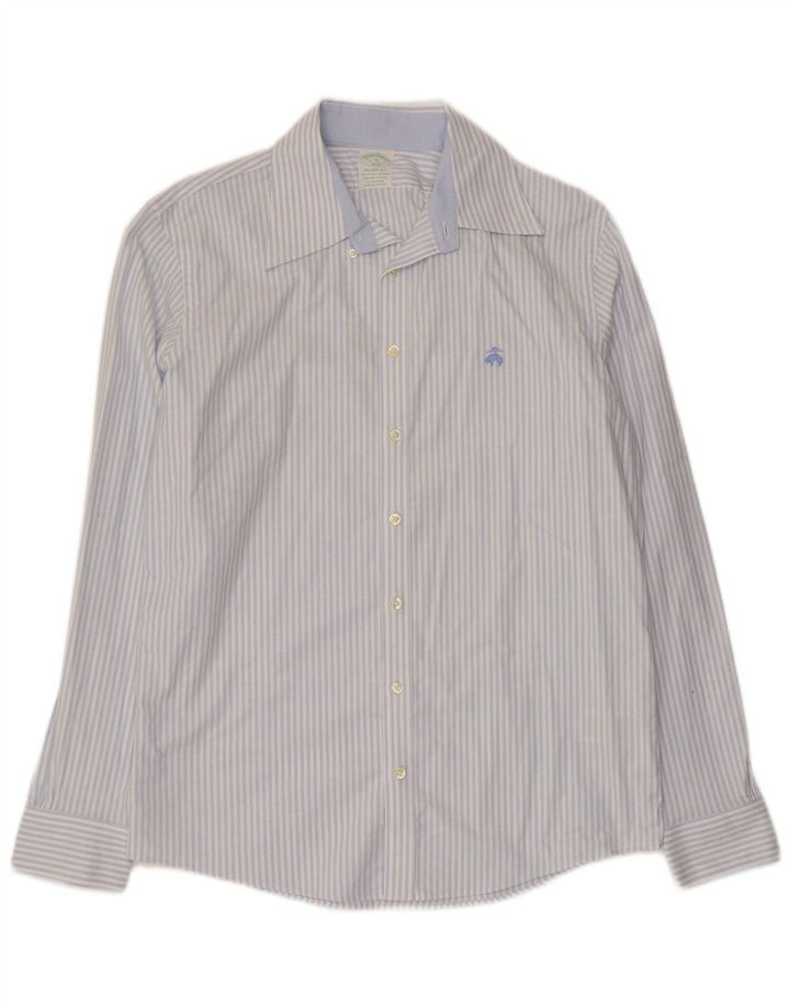 Camicia Milano da uomo Brooks Brothers in cotone a righe blu medio