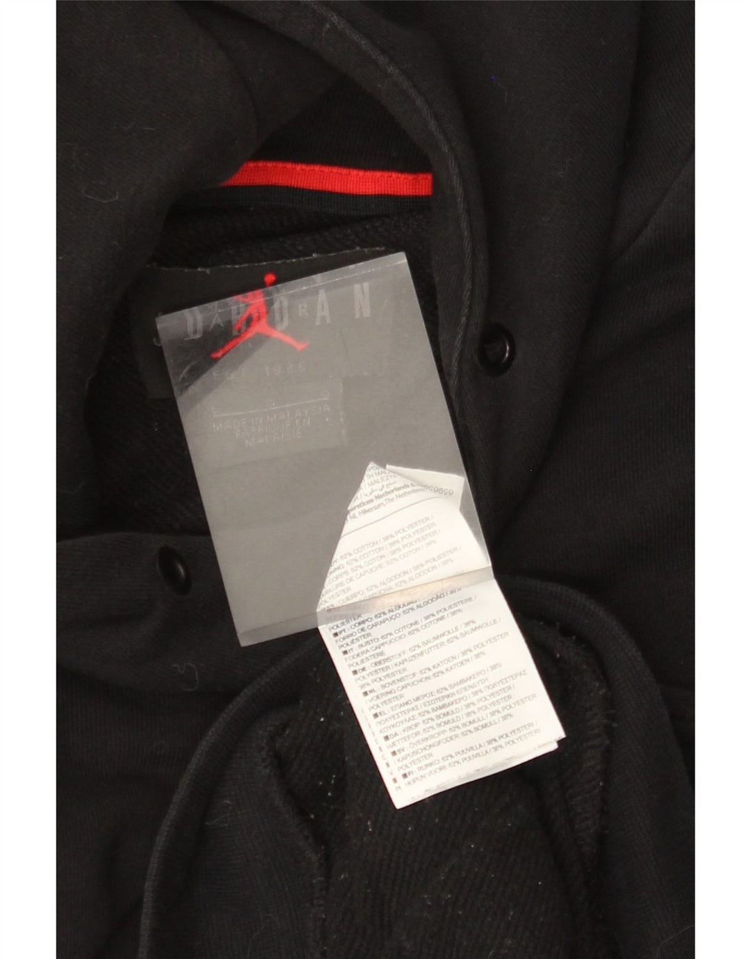 JORDAN Felpa con cappuccio grafica da uomo grande in cotone nero