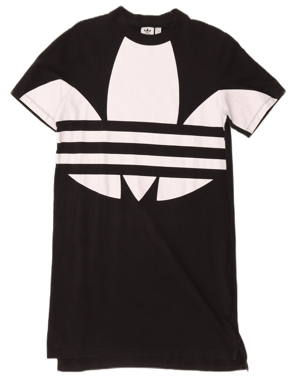 Abito t-shirt grafica da donna Adidas UK 8 piccolo cotone nero