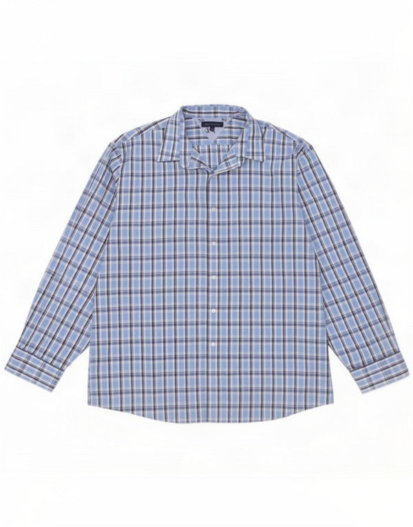 Tommy Hilfiger Camicia da uomo taglia 18 2XL Cotone scozzese blu