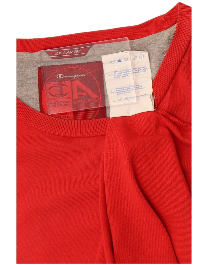 T-shirt da uomo Champion Top 2XL in cotone rosso