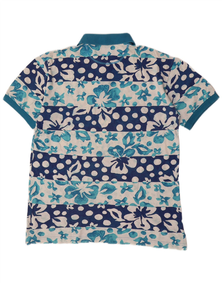 Polo da uomo VINTAGE 2XL in cotone floreale blu