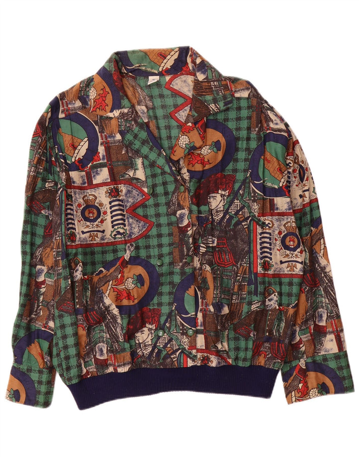 Camicetta a maniche lunghe con grafica Tru da donna, EU 40, motivo a quadri multicolore medio
