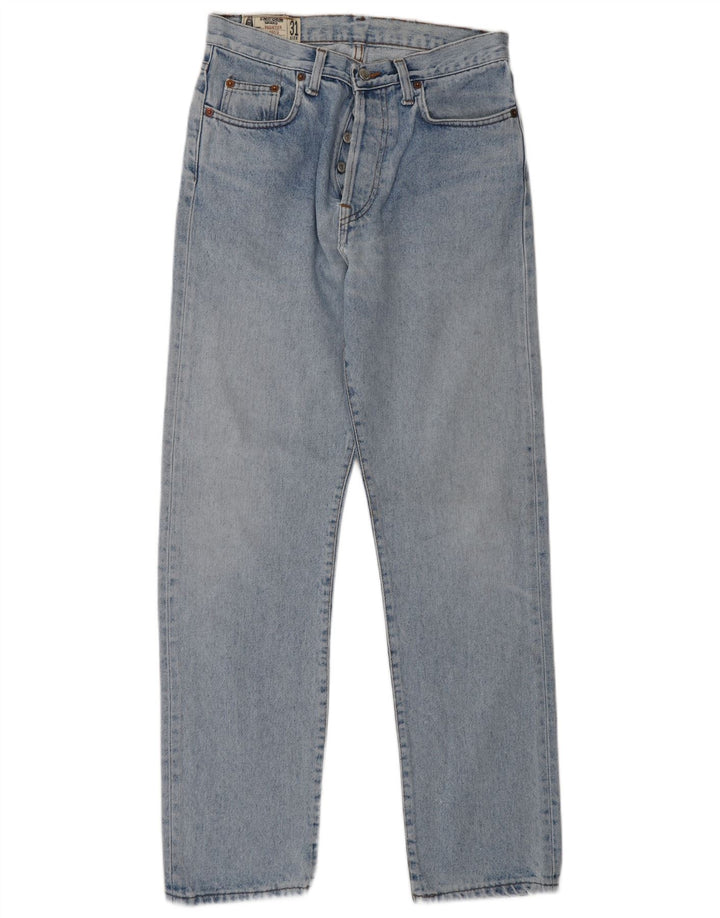 Jeans dritti da uomo uniformi W31 L30 cotone blu