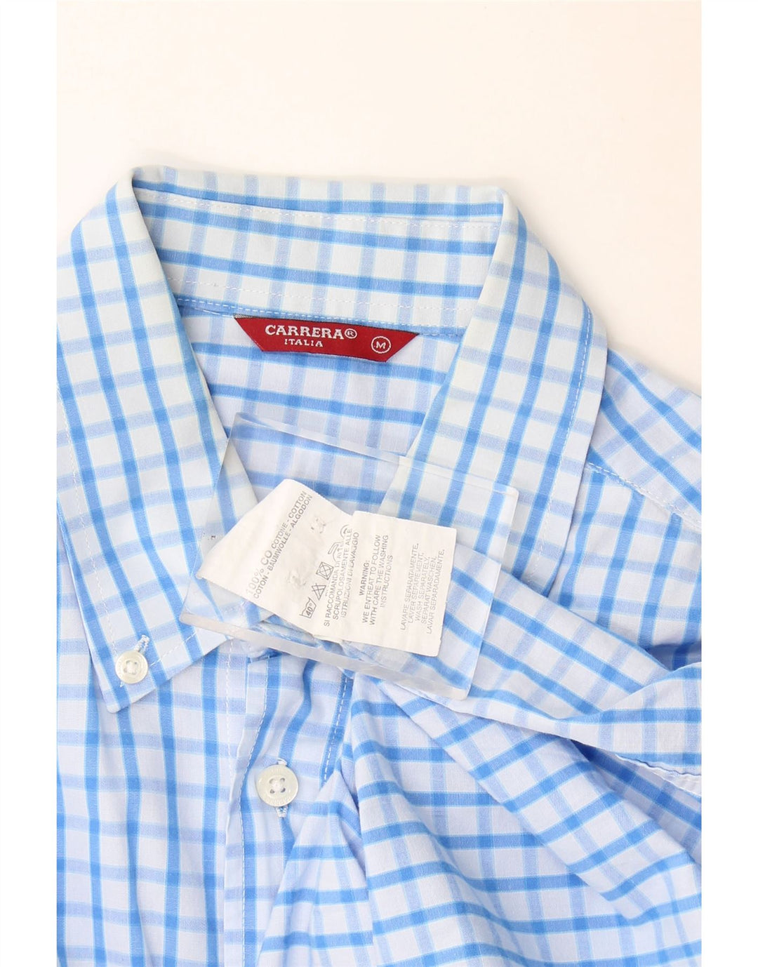 Camicia da uomo Carrera in cotone a quadri blu medio