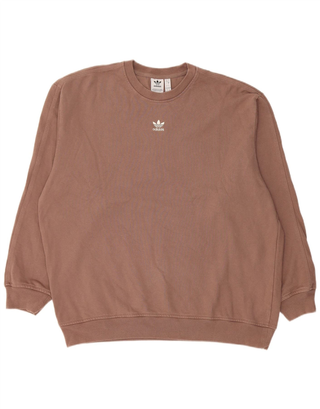 Felpa oversize da donna Adidas maglione UK 8/10 piccolo cotone marrone