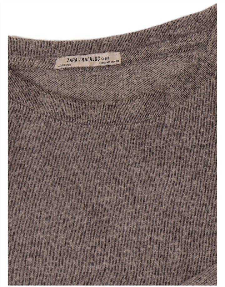 Felpa Zara Da Uomo Maglione Grigio Medio Chiazzato