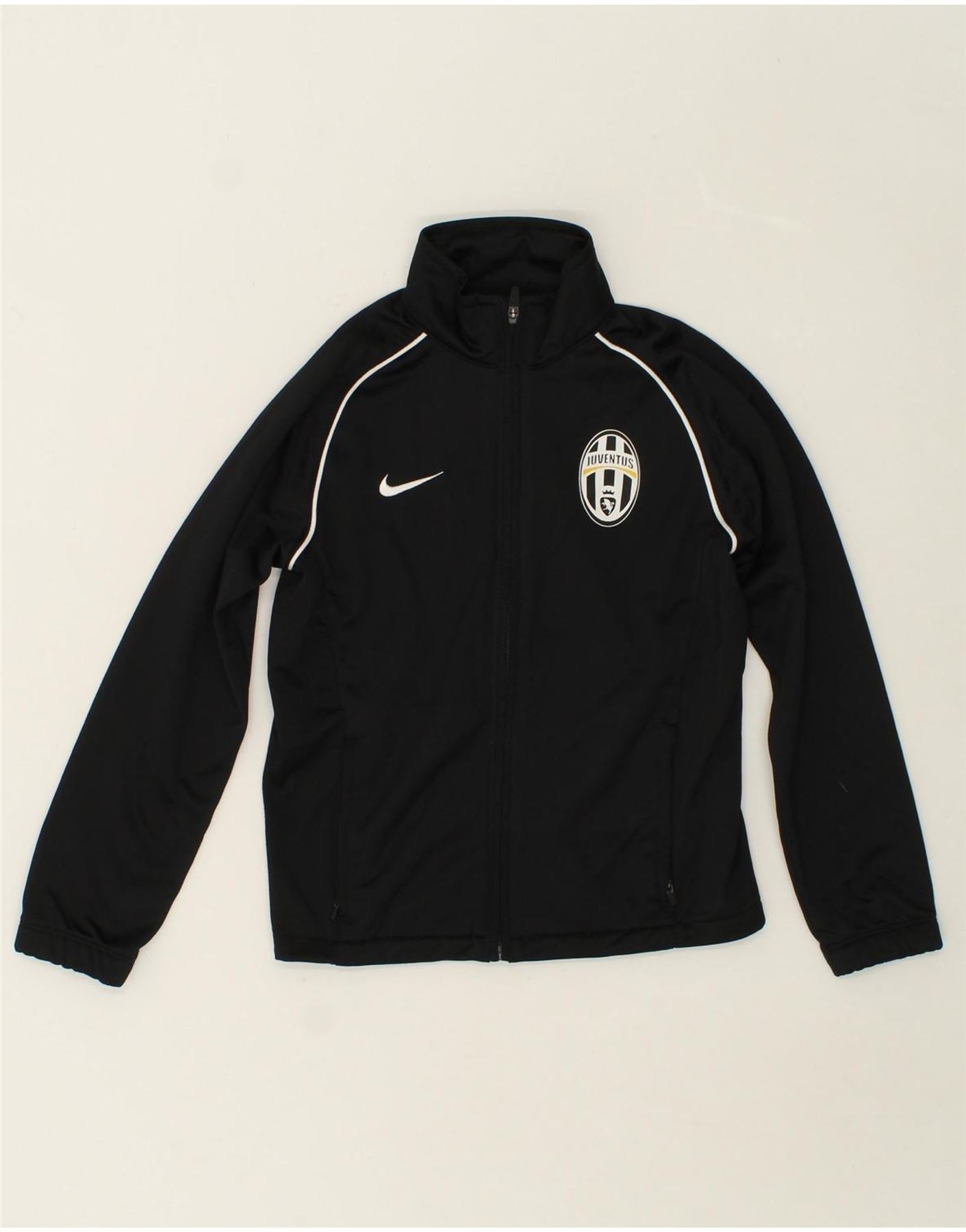 NIKE Girls Juventus Tracksuit Top Jacket 8-9 Years Small Black