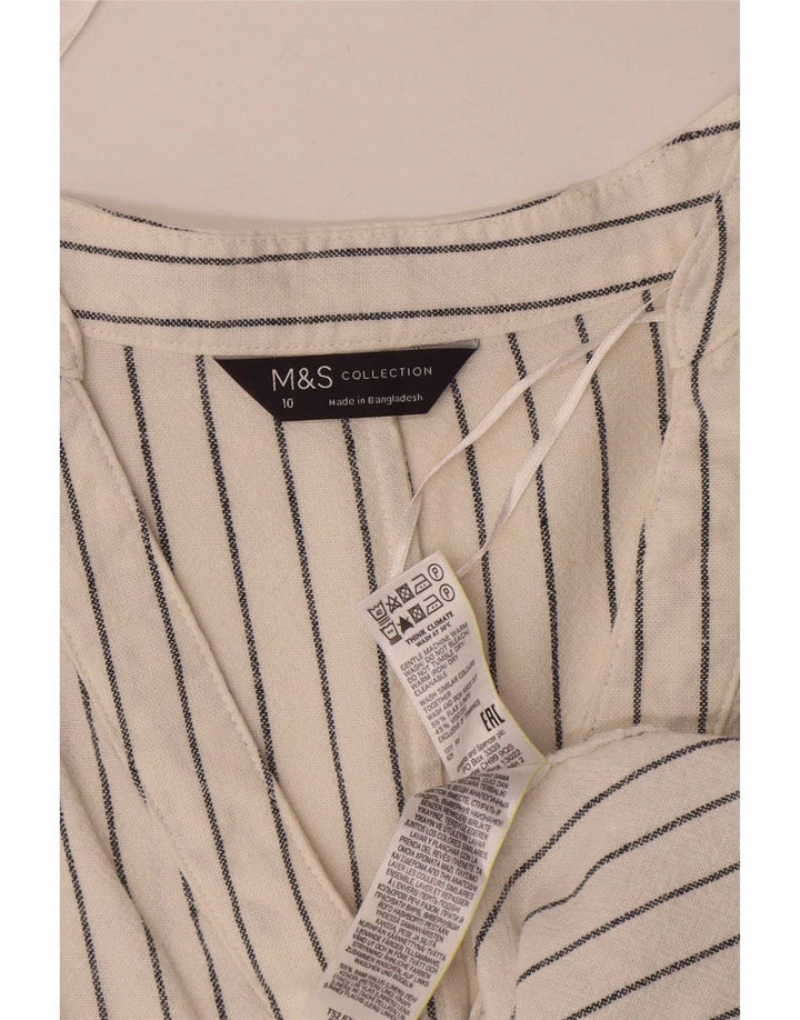 Abito a trapezio oversize da donna Marks & Spencer UK 10 piccolo a righe bianche