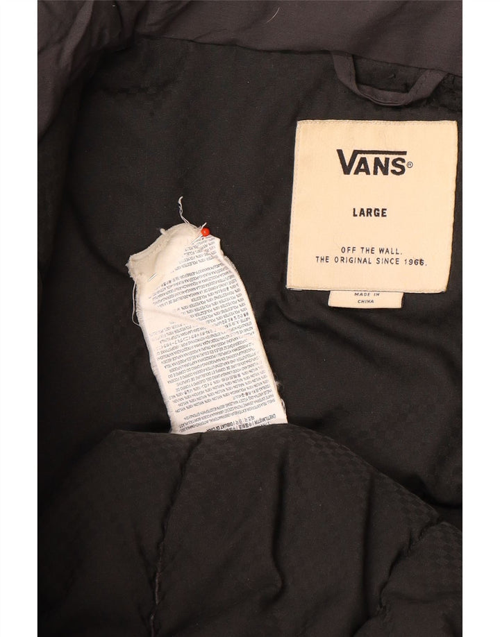 Giacca imbottita con cappuccio da uomo Vans UK 40 Large in nylon grigio