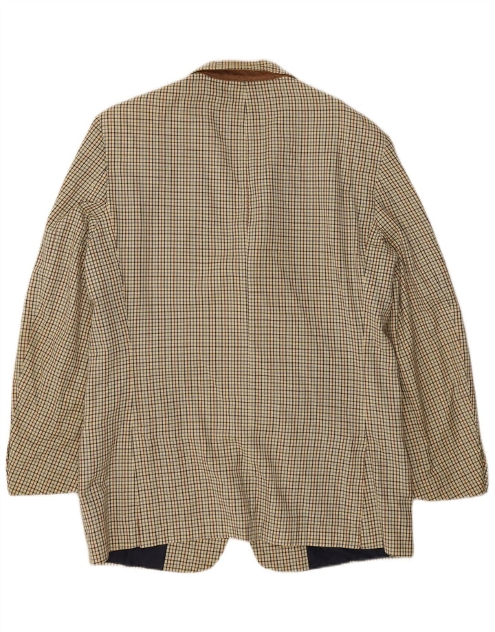Giacca blazer da uomo a 3 bottoni Stefanel UK 38 a quadri beige medio