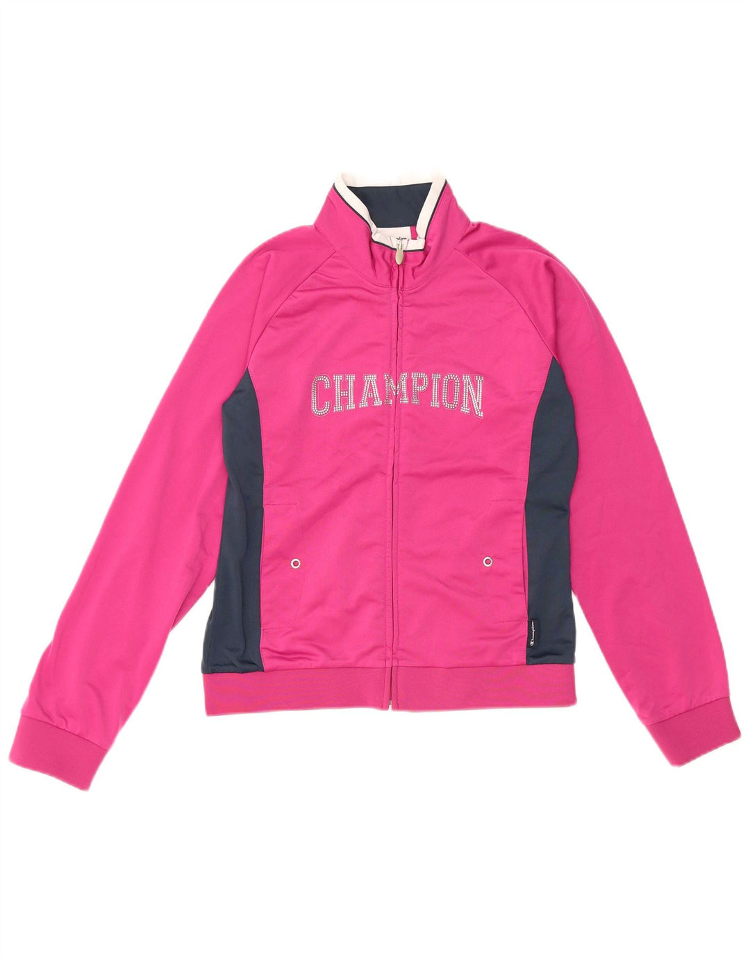 Giacca superiore della tuta da ragazza CHAMPION 11-12 anni Large Pink Colourblock
