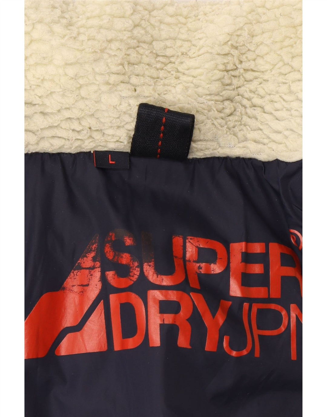 Giacca imbottita con grafica da uomo Superdry UK 40 Large in nylon blu navy