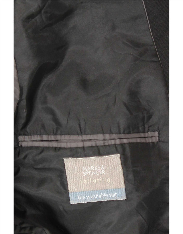 Giacca blazer a 3 bottoni da uomo Marks & Spencer UK 40 grande nera