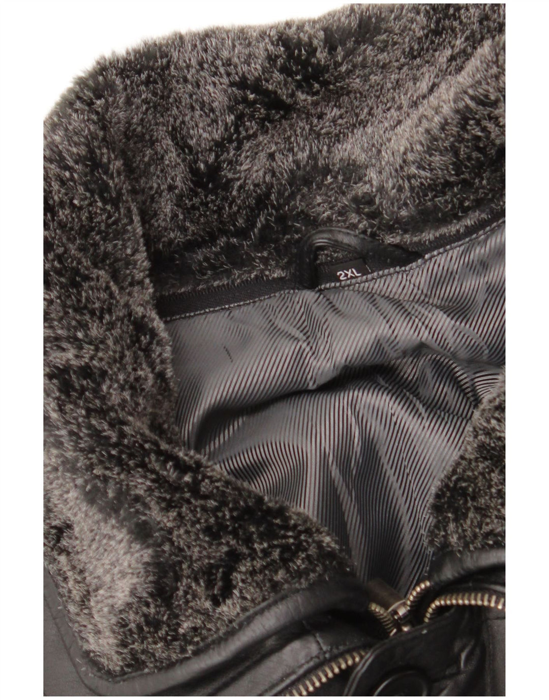 Cappotto in pelle vintage da uomo UK 44 2XL Nero
