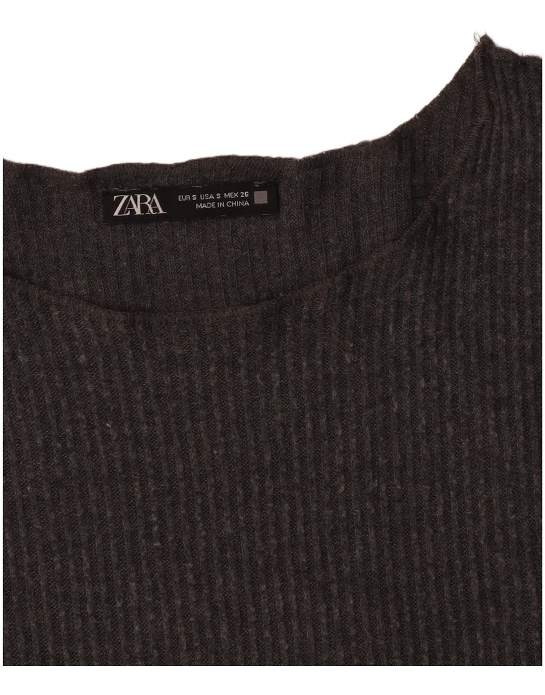 Top Zara da donna a maniche lunghe UK 10 piccolo grigio
