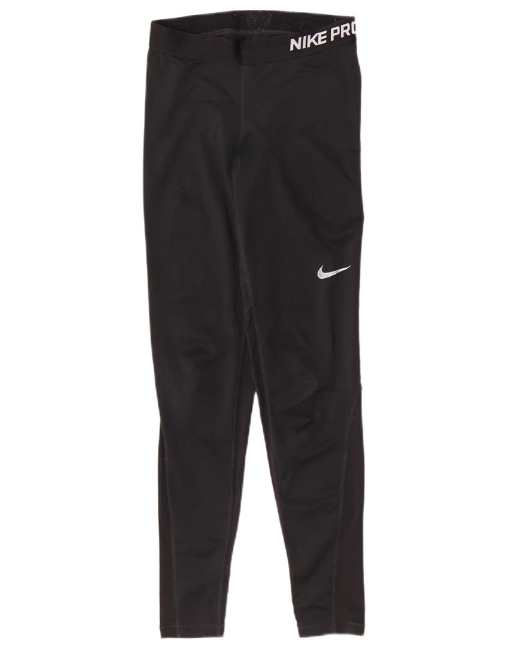 Leggings Nike Dri Fit Capri da donna UK 10 piccoli poliestere nero