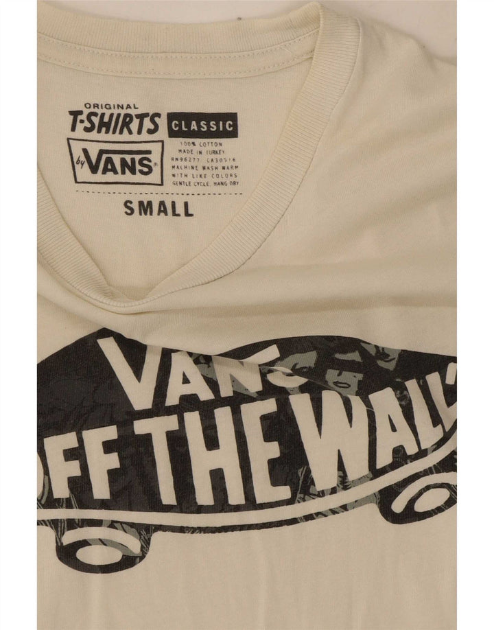 T-shirt grafica da uomo con vestibilità classica Vans, piccola, in cotone bianco