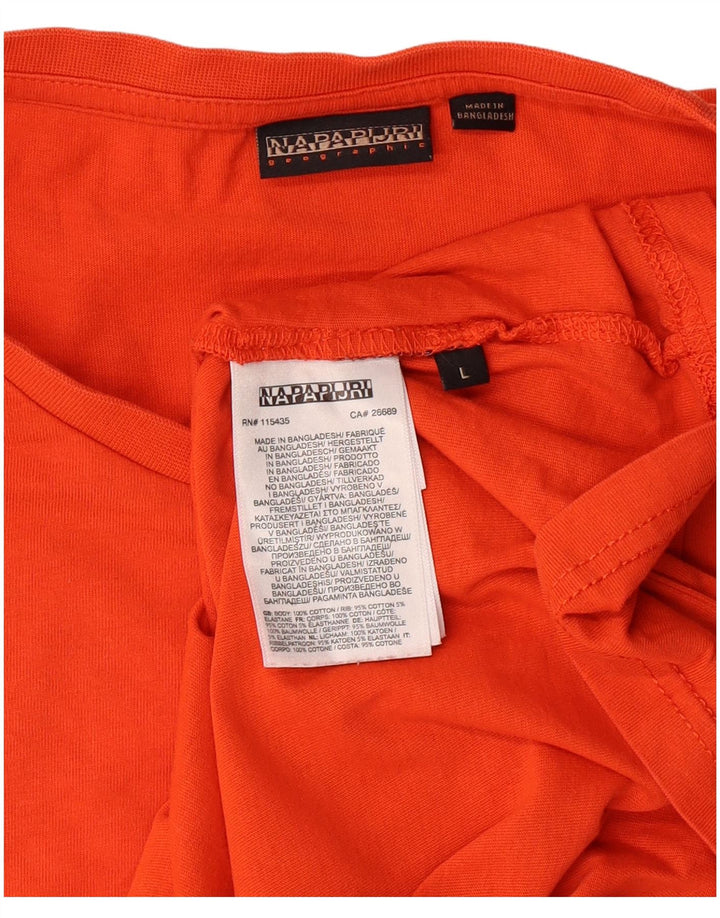 T-shirt da uomo NAPAPIJRI Top Large in cotone arancione