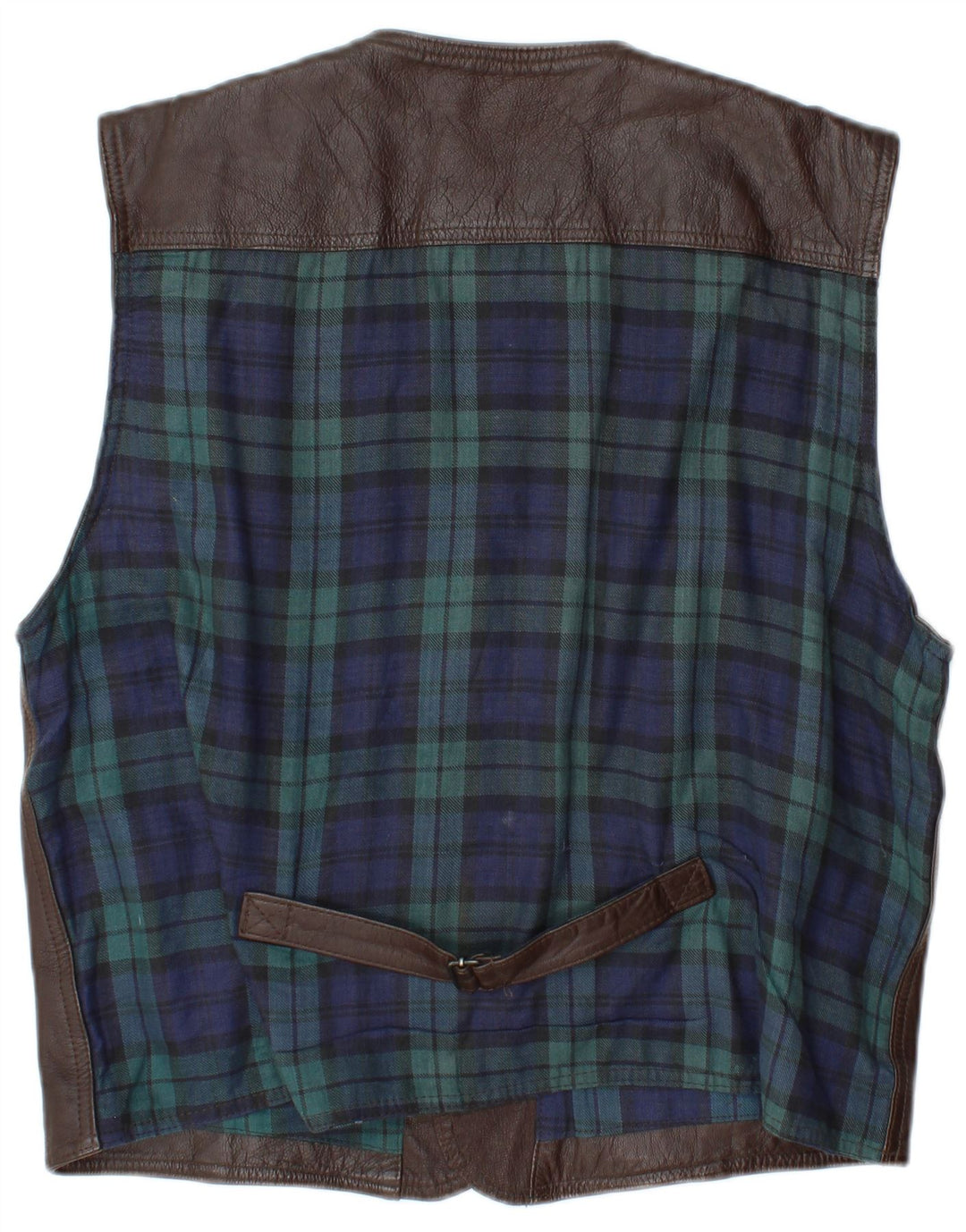 Gilet in pelle da uomo L.O.G.G XL in pelle marrone a quadri