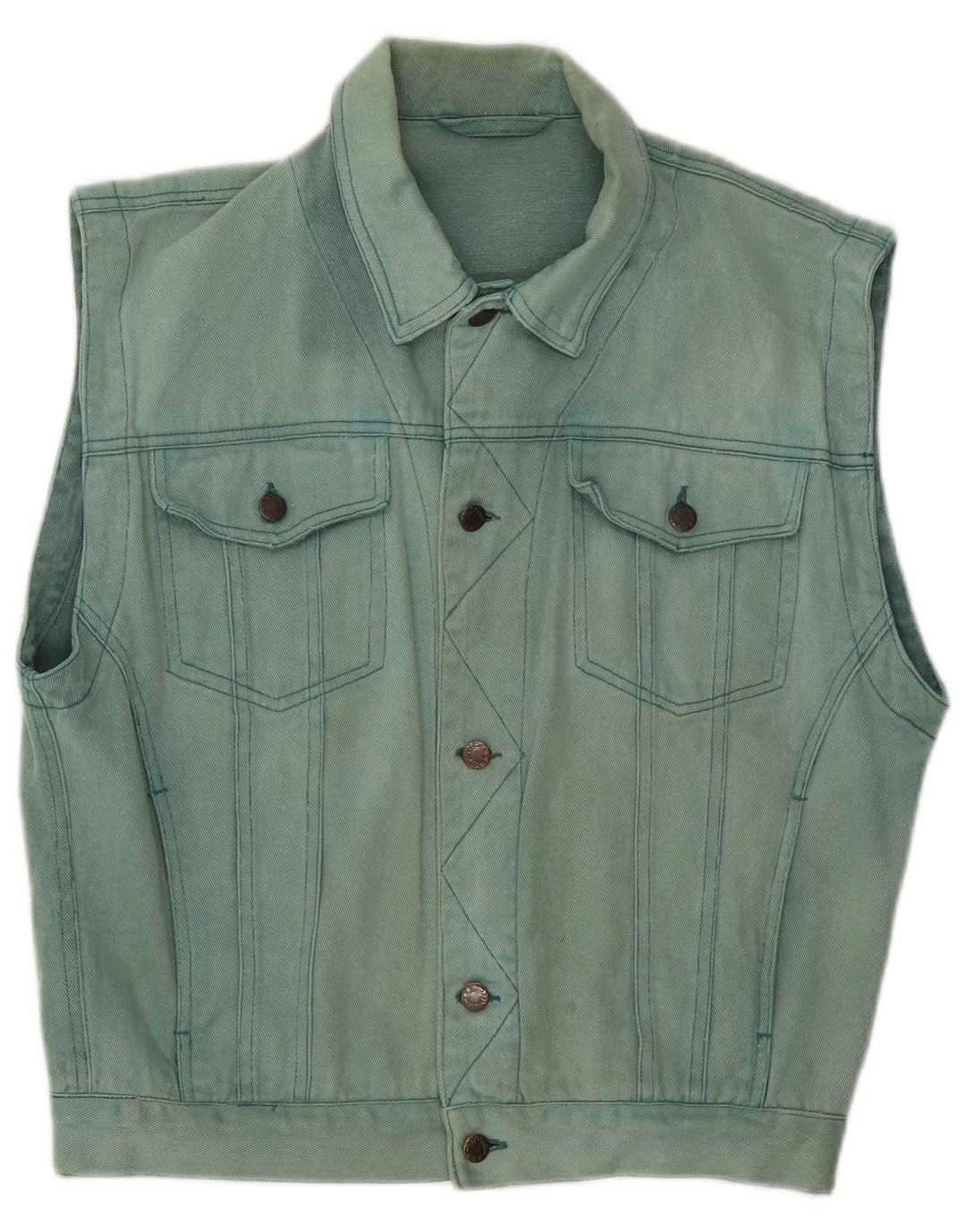 Gilet in denim da uomo C&A UK 36 piccolo cotone blu