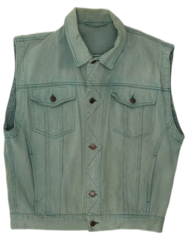 Gilet in denim da uomo C&A UK 36 piccolo cotone blu