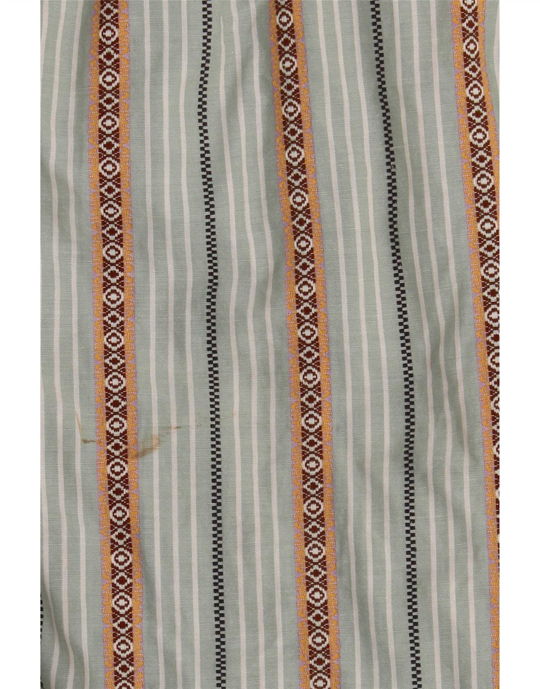 Camicia vintage da uomo a maniche corte in cotone a righe verde medio