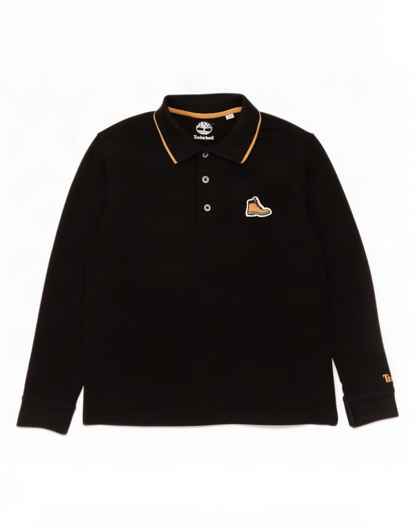 Polo a maniche lunghe da ragazzo Timberland 11-12 anni XS cotone nero