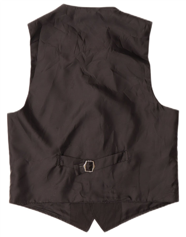 Gilet Uomo Vintage IT 50 Medio Nero Gessato Poliestere