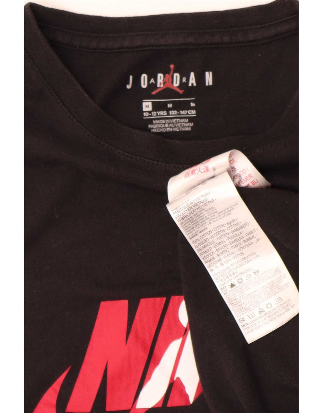 T-shirt grafica Jordan da bambino, 10-11 anni, cotone nero medio
