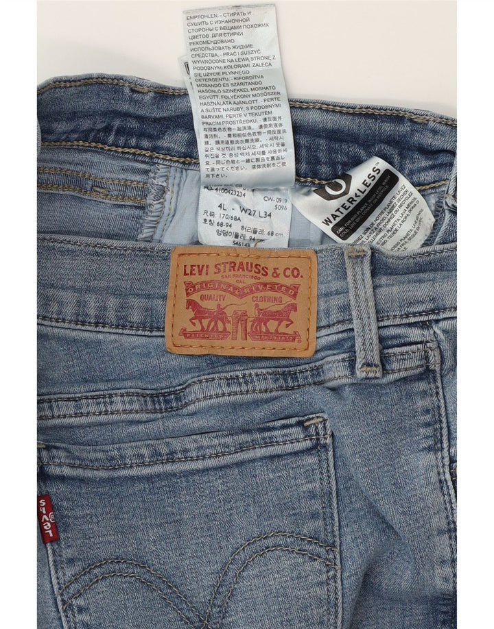 LEVI'S Jeans dritti da donna 505 US 4 Small W27 L34 Cotone blu