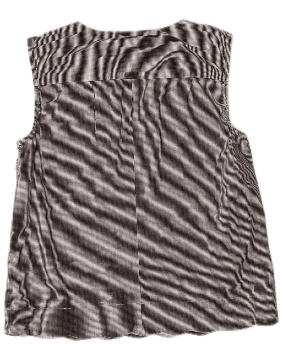 J. Crew Camicetta senza maniche da donna Top US 6 Cotone a quadretti grigio medio