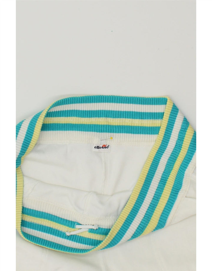 ELLESSE Womens Tracksuit Trousers Joggers UK 16 Large White Polyester Vintage Ellesse and Second-Hand Ellesse from Messina Hembry 