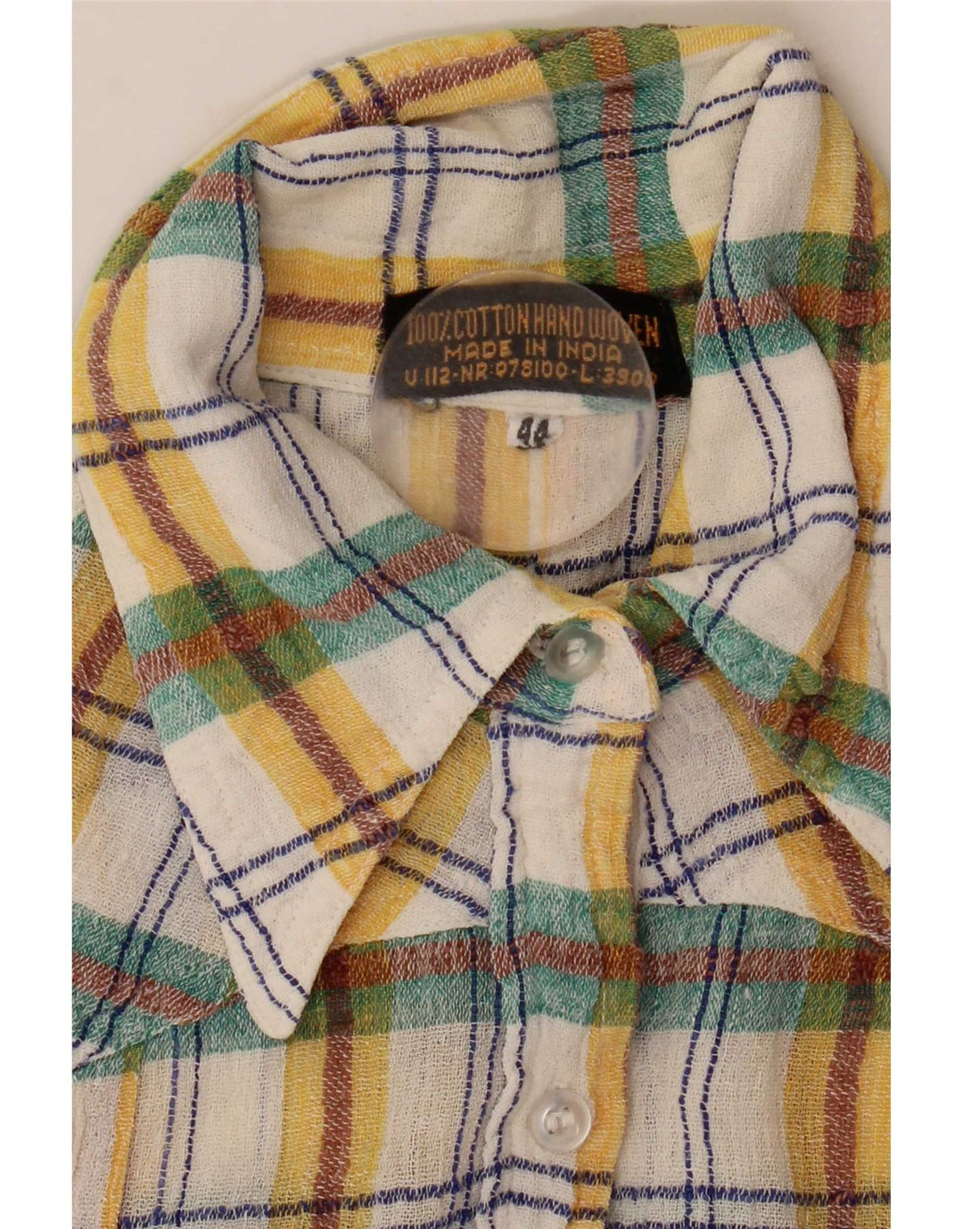 Camicia da donna vintage IT 44 cotone a quadri multicolore medio