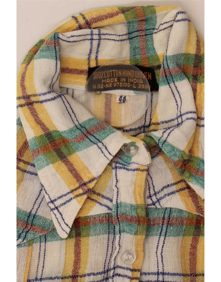 Camicia da donna vintage IT 44 cotone a quadri multicolore medio