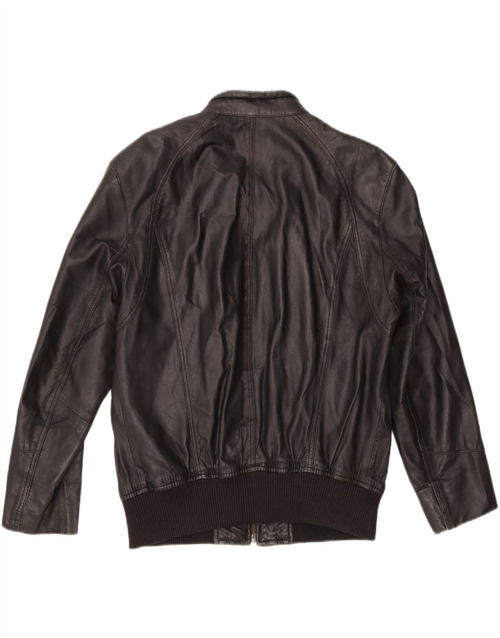 ZARRO Womens Leather Jacket IT 52 2XL Black Leather Vintage Zarro and Second-Hand Zarro from Messina Hembry 