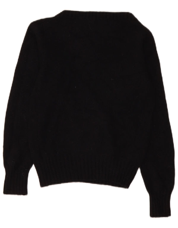 Maglione da donna con scollo a barca corto Benetton UK 10 piccolo nero